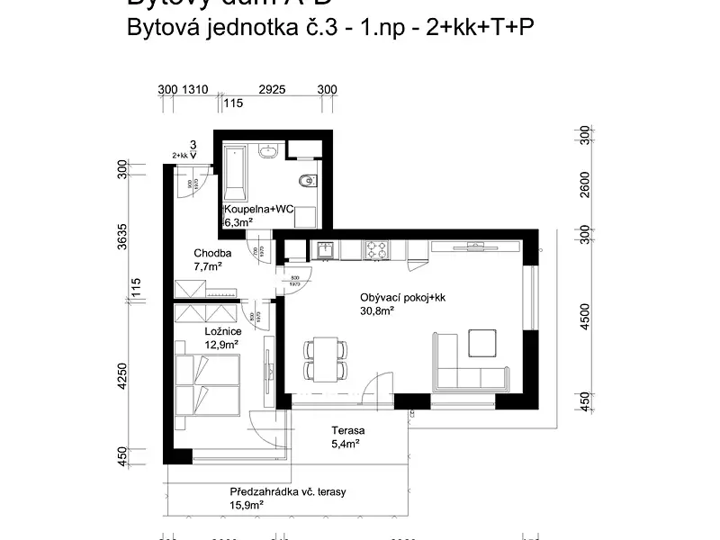 Prodej bytu 2+kk 58 m², Lanškroun – náhled fotky 2