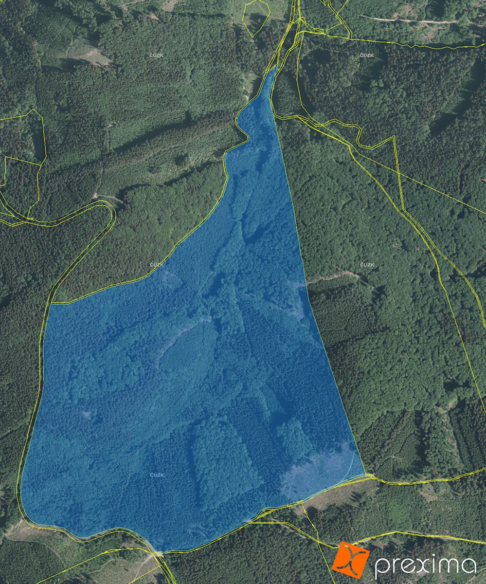 Prodej podílu 1/104 lesa 4699 m²