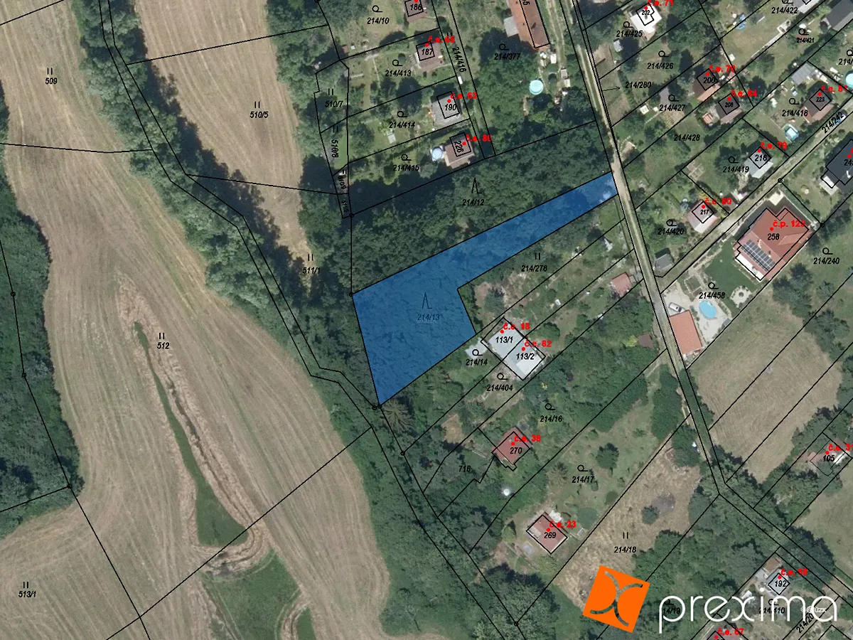 Prodej podílu 1/6 lesa 197 m²