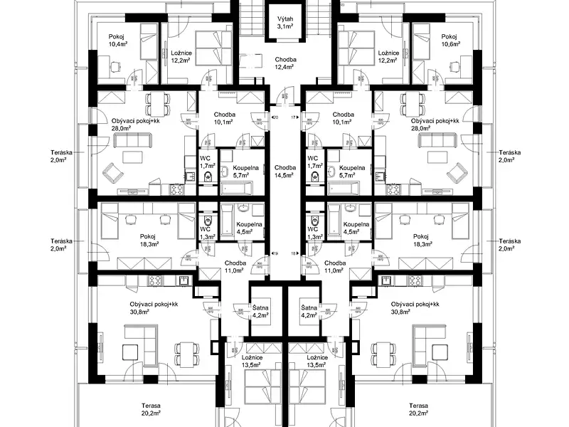 Prodej bytu 3+kk 68 m², Lanškroun – náhled fotky 3