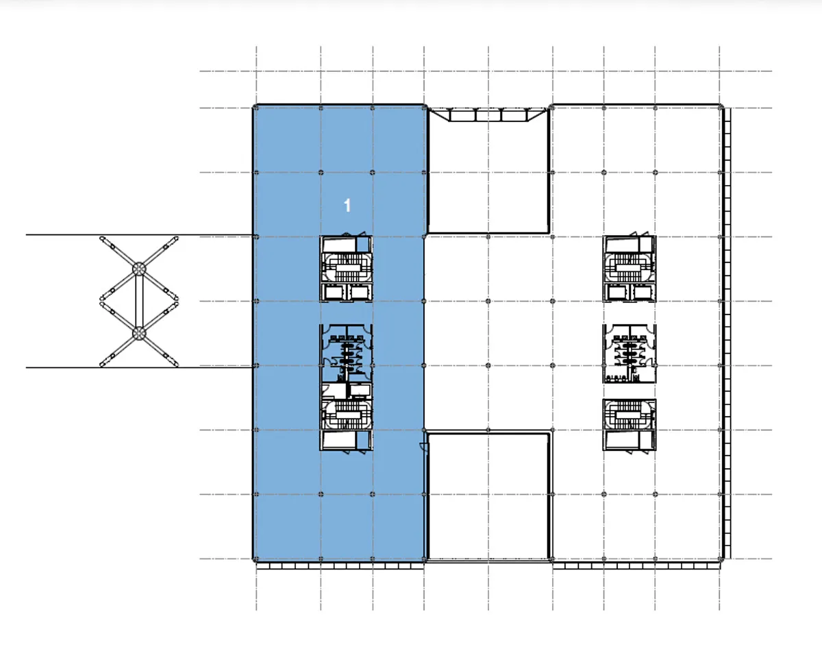 Pronájem kanceláře 1033 m² – pohled 3