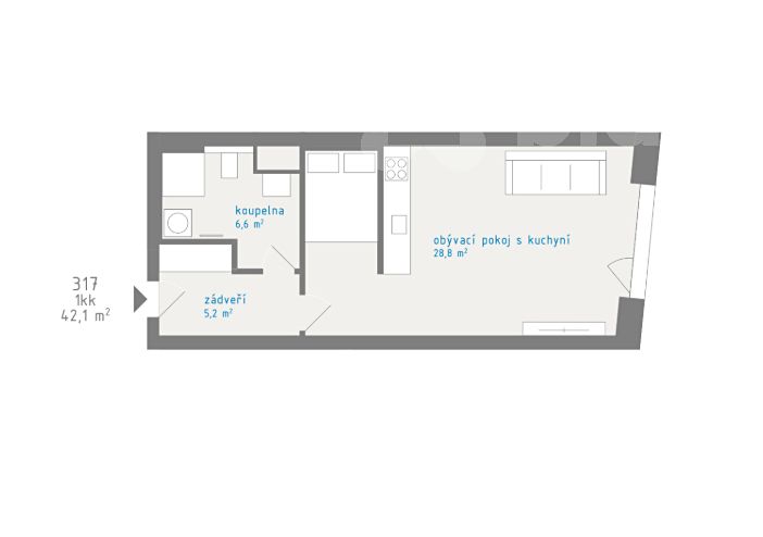 Prodej bytu 1+kk 42 m² – fotografie 4