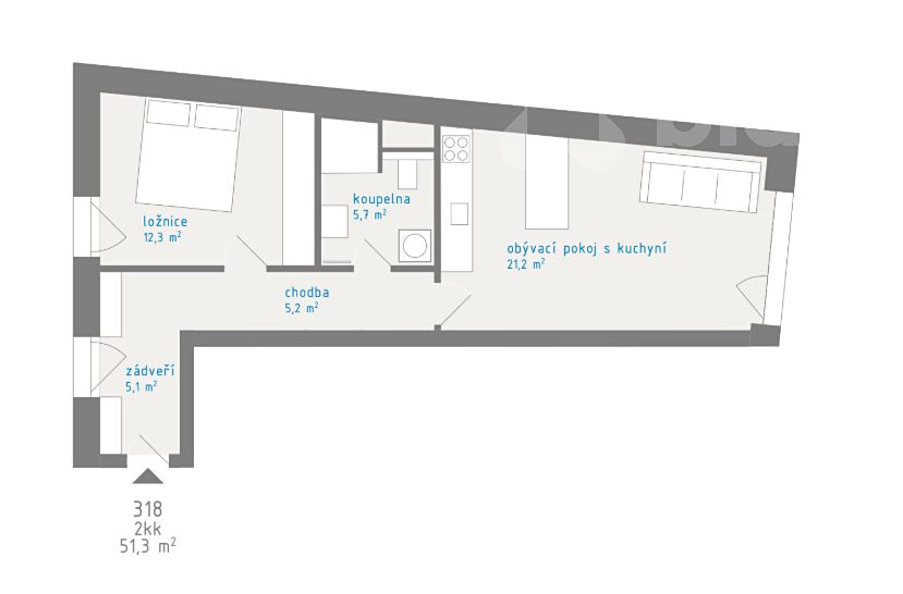 Prodej bytu 2+kk 51 m² – fotografie 4