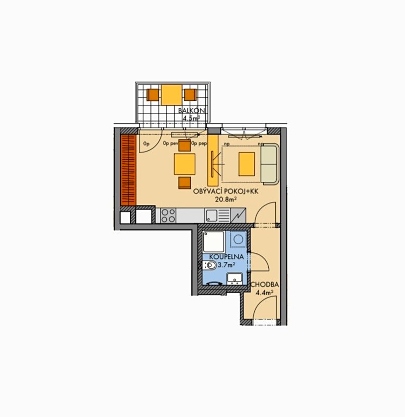 Prodej bytu 1+kk 34 m²
