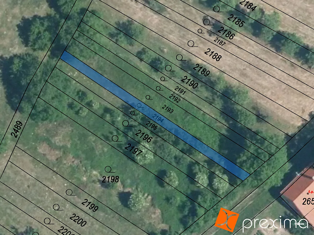 Prodej podílu 1/6 stavebního pozemku 21 m²