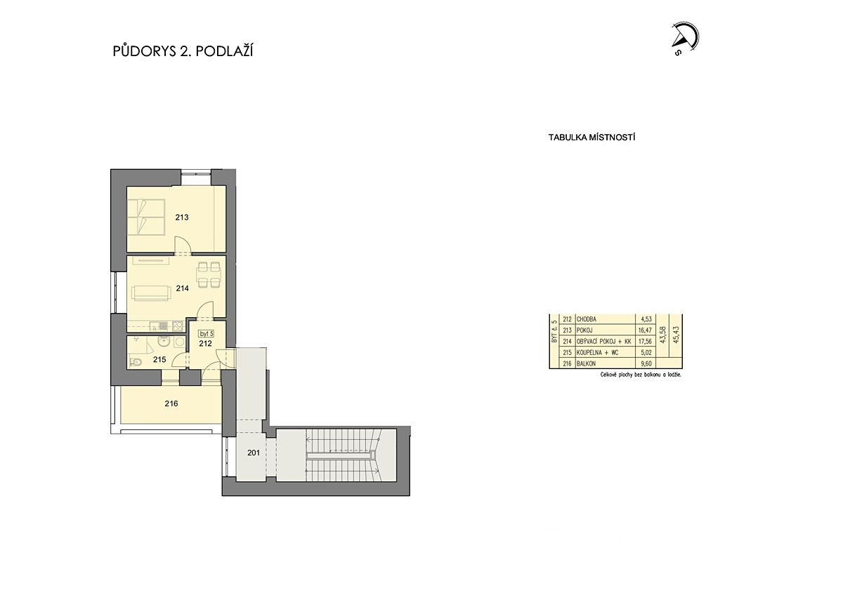 Prodej bytu 2+kk 43 m² – fotografie 2