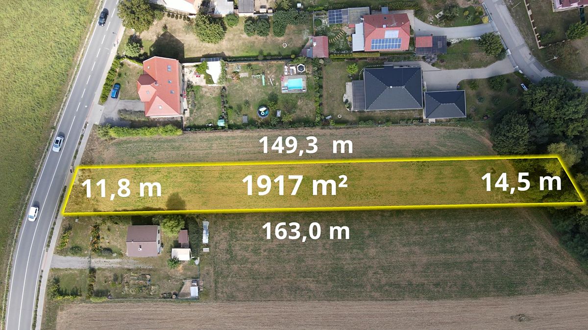 Prodej stavebního pozemku 1917 m² – fotografie 3