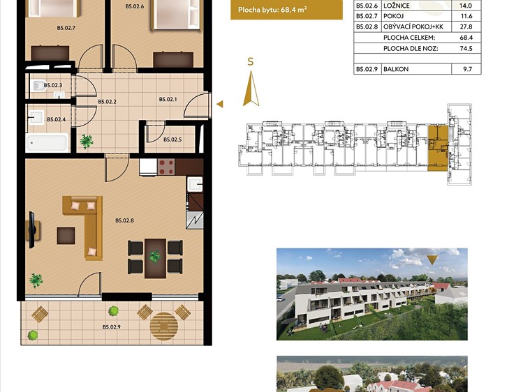 Prodej bytu 3+kk, 68 m² (6 z 10)