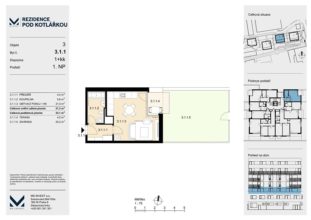 Prodej bytu 1+kk 31 m² – fotografie 4