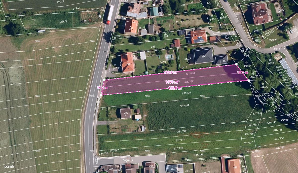 Prodej stavebního pozemku 1878 m² – fotografie 3