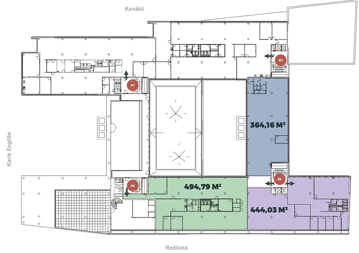 Pronájem kanceláře 494 m² – pohled 3
