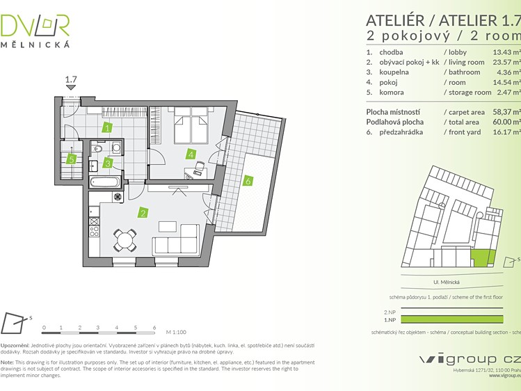 Wohnung 2+kk zum Kauf, 58 m² (2 von 9)