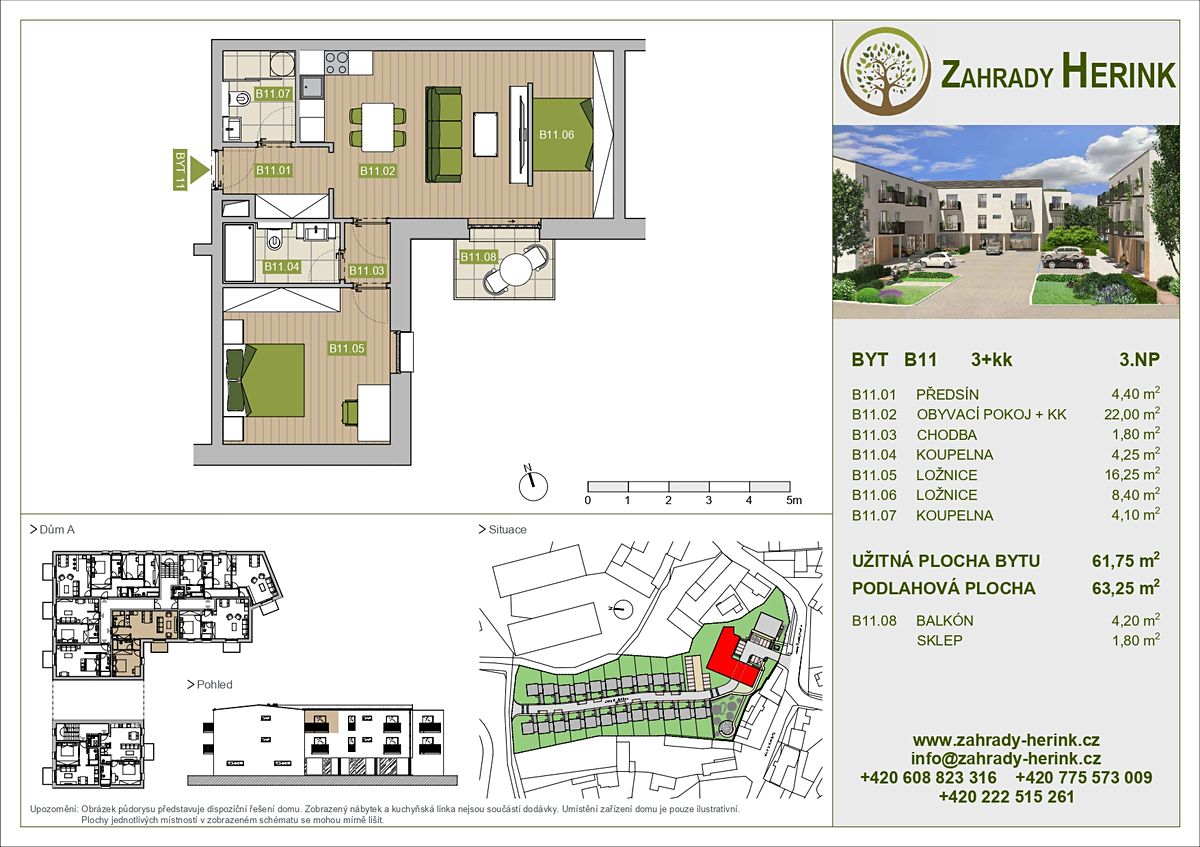 Prodej bytu 3+kk 62 m²
