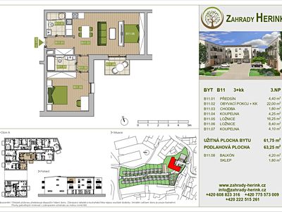 Prodej bytu 3+kk 62 m²