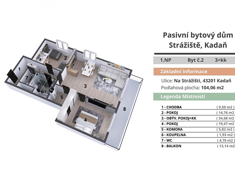 Квартира 2+kk в оренду, 63 м² (13 з 31)