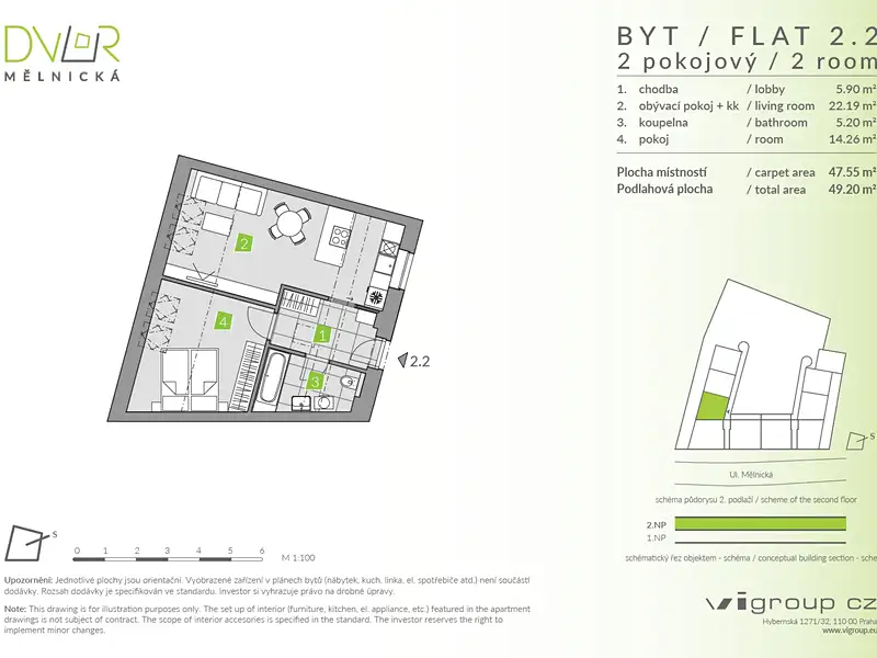 Prodej bytu 2+kk 48 m², Brandýs nad Labem-Stará Boleslav – náhled fotky 2