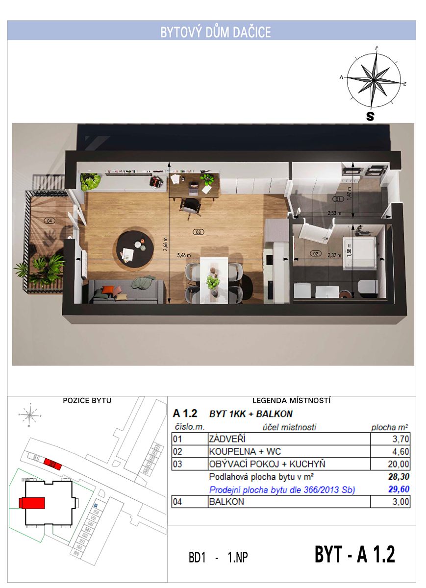 Prodej bytu 1+kk 33 m² – fotografie 4