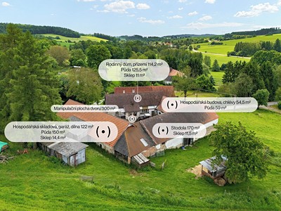 Prodej  zemědělské usedlosti 718 m², pozemek 66 051 m²