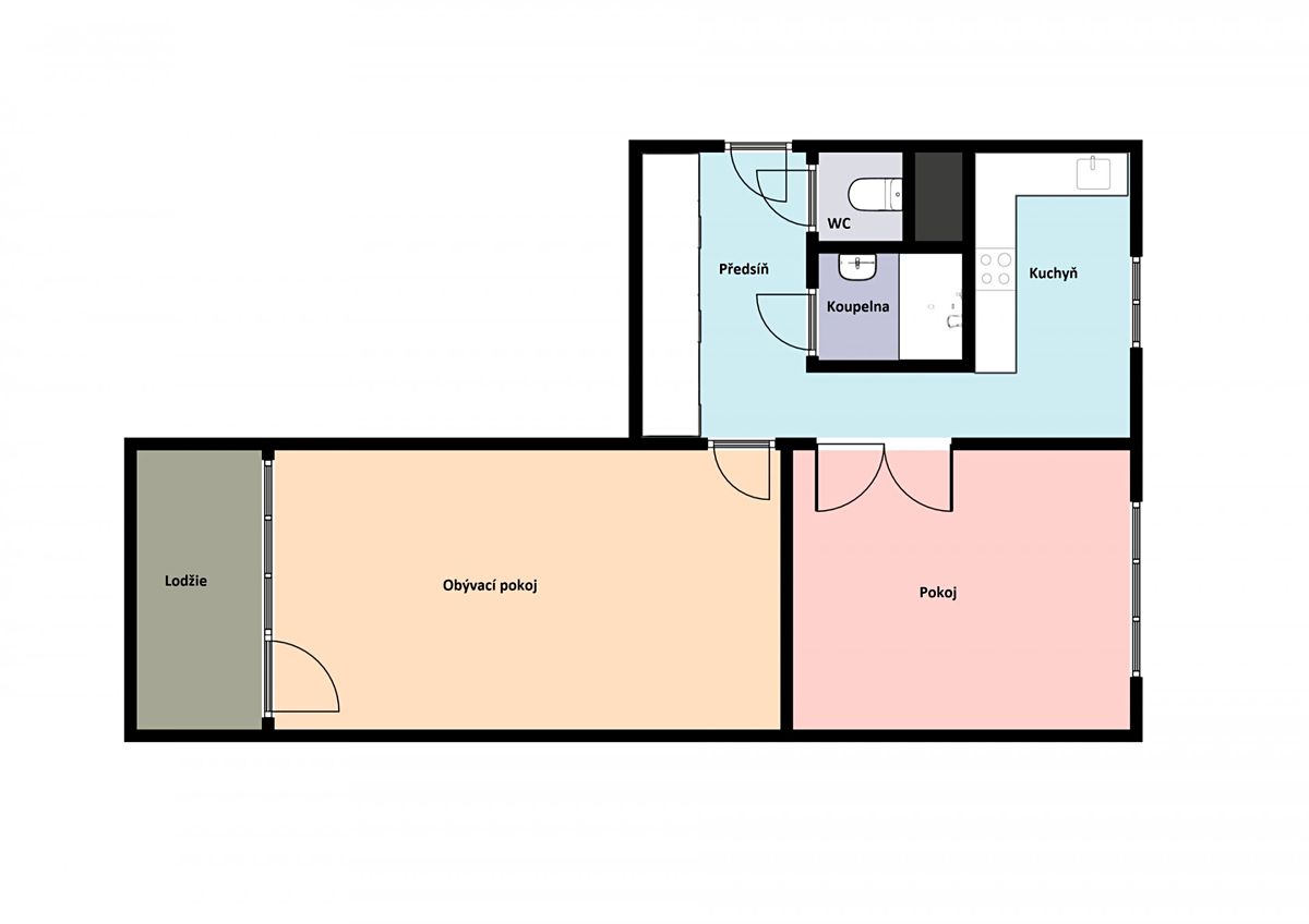 Pronájem bytu 2+1 52 m² – fotografie 3
