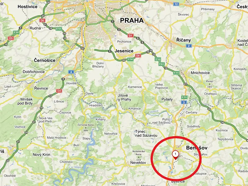 Prodej stavebního pozemku 1348 m², Benešov – náhled fotky 3