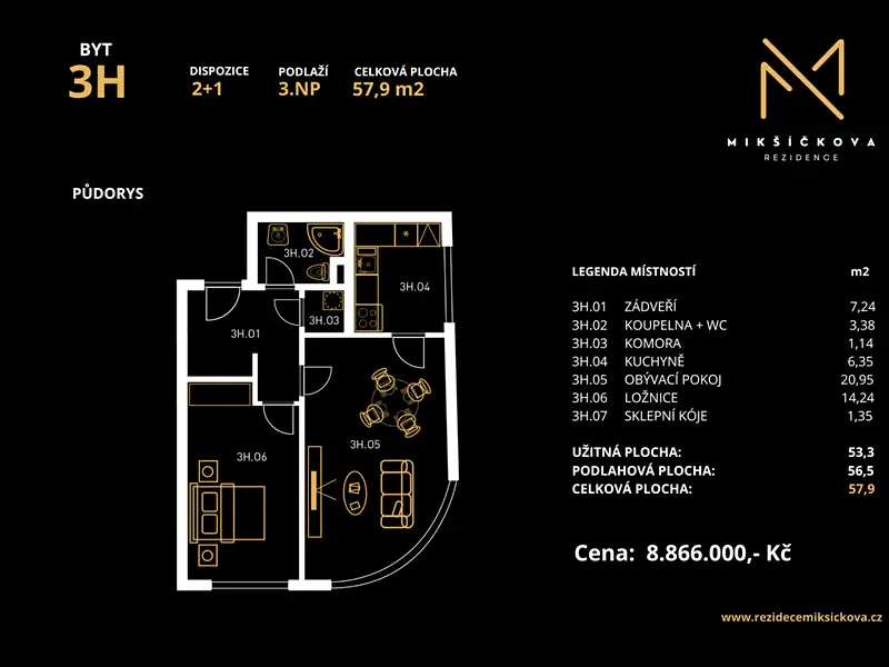 Prodej bytu 2+1 57 m², Brno – náhled fotky 3