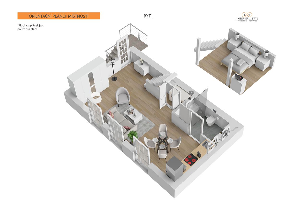 Pronájem bytu 1+1 52 m² – fotografie 2
