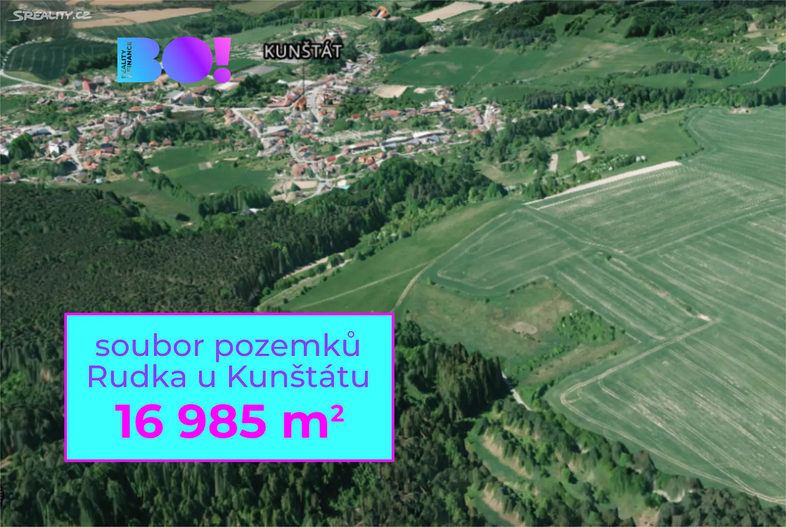 Prodej pole 16985 m², Kunštát - Rudka • Sreality.cz