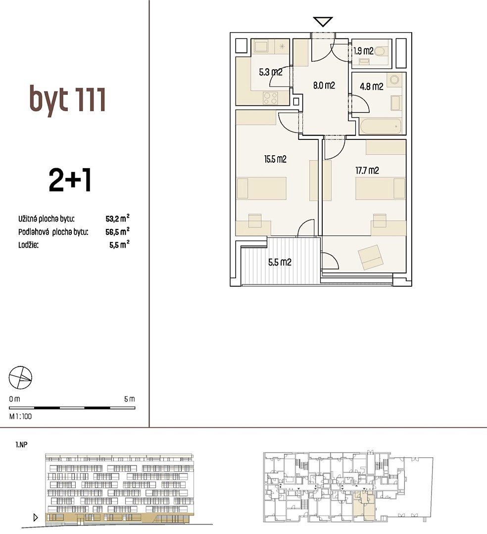 Prodej bytu 2+1 57 m² (Jednopodlažní) – pohled 4