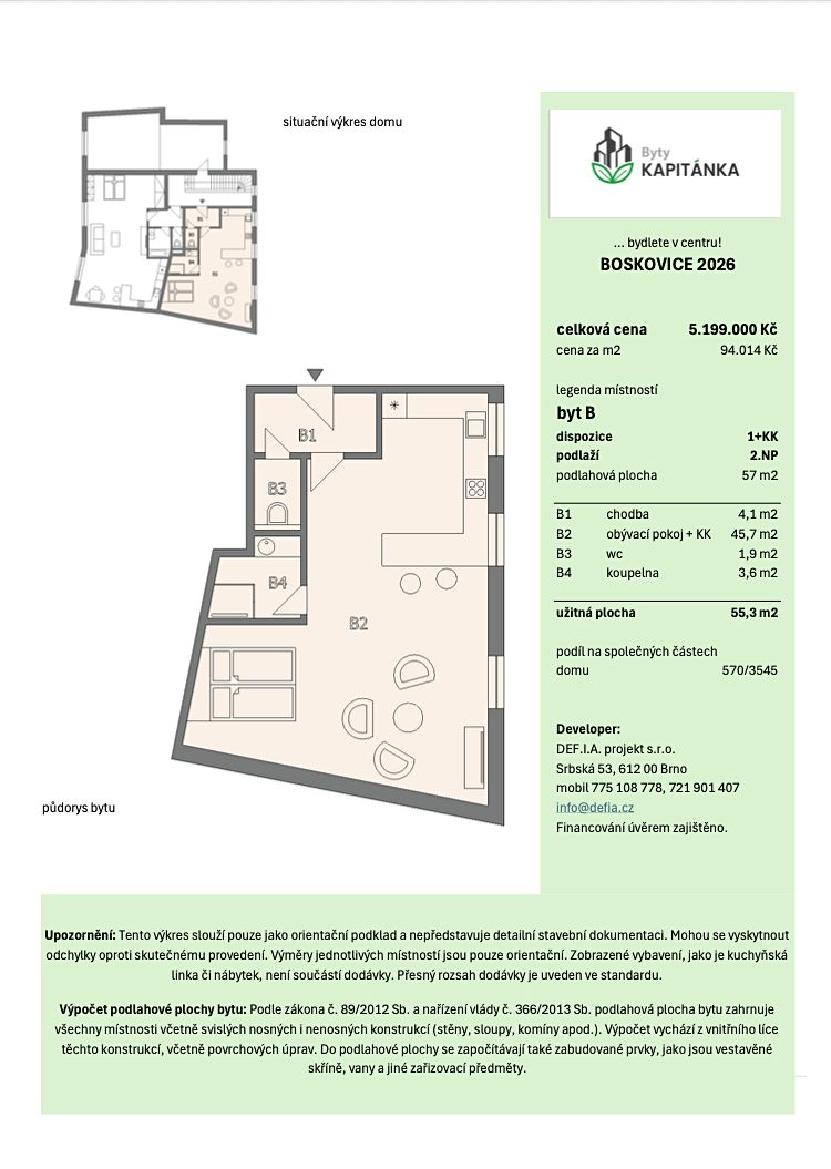Prodej bytu 1+kk 55 m² – fotografie 3