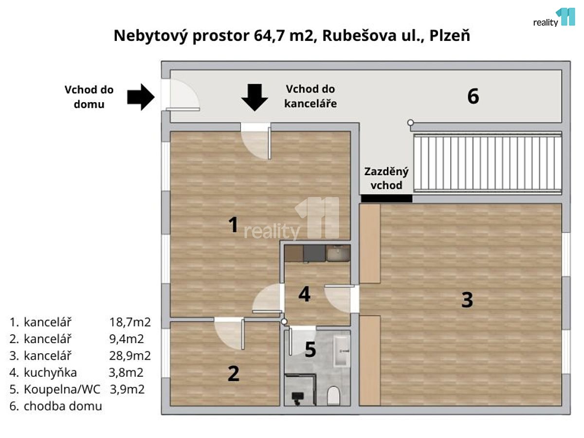 Prodej kanceláře 65 m² – fotografie 2