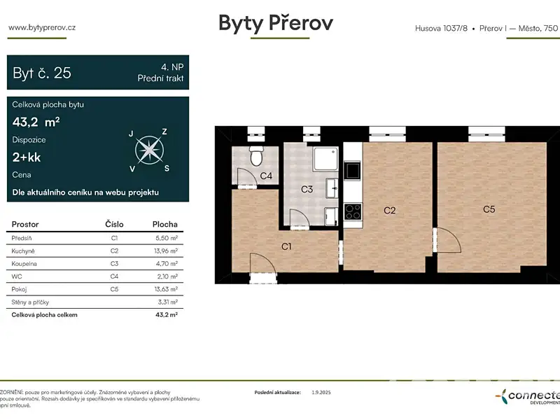 Prodej bytu 2+kk 43 m², Přerov – náhled fotky 3