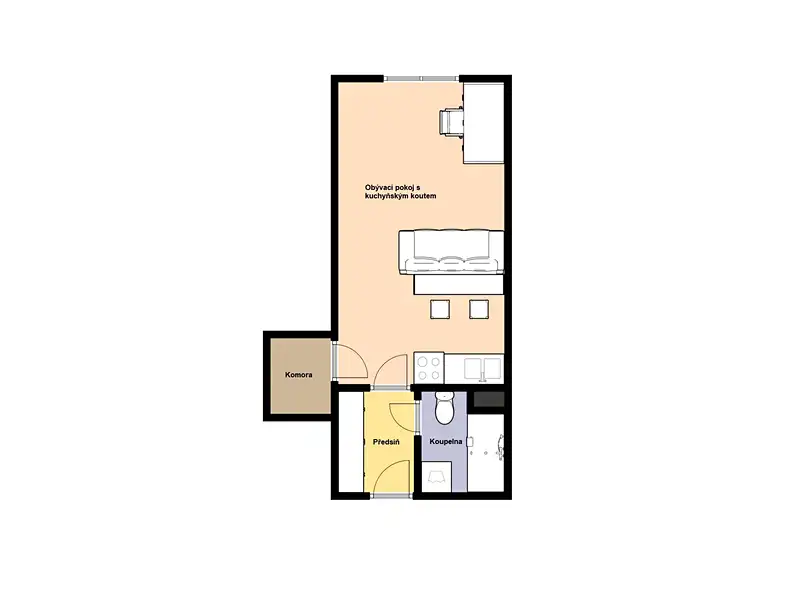 Pronájem bytu 1+kk 29 m², Praha – náhled fotky 2