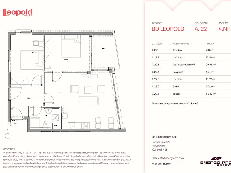 Prodej bytu 3+kk 72 m², Praha – náhled fotky 3