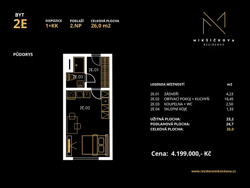 Prodej bytu 1+kk 23 m², Brno – náhled fotky 3