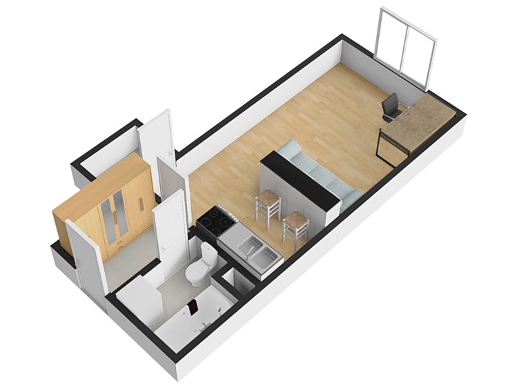 Pronájem bytu 1+kk, 29 m² (13 z 14)