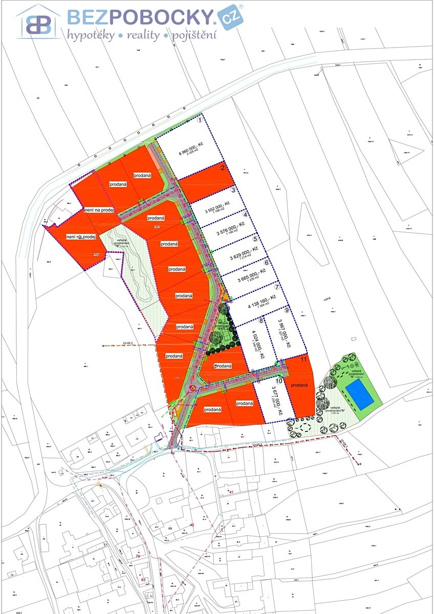 Prodej stavebního pozemku 1196 m²