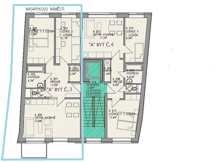 Prodej bytu 3+kk, 66 m² (2 z 5)