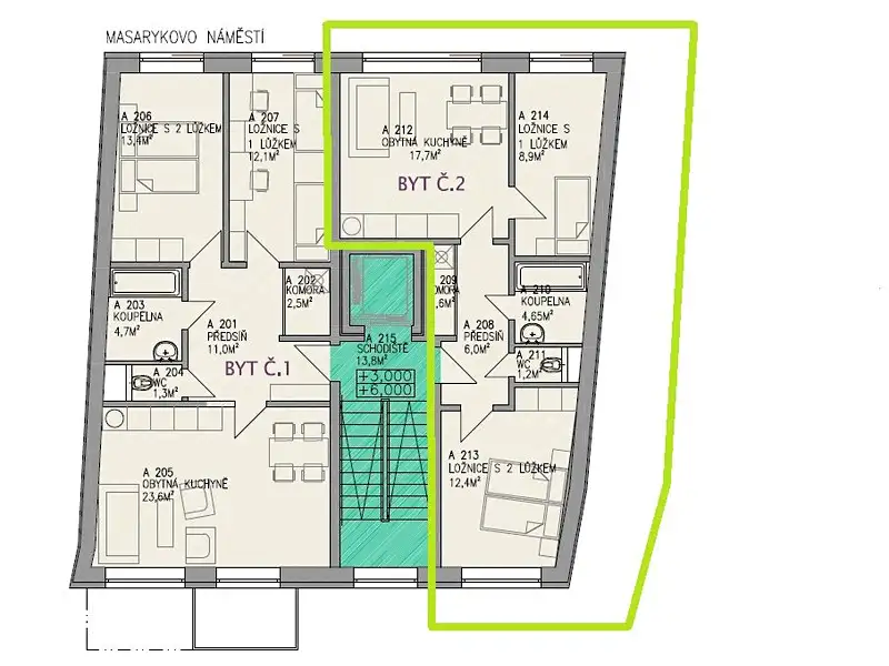 Prodej bytu 3+kk 53 m², Bystřice nad Pernštejnem – náhled fotky 2