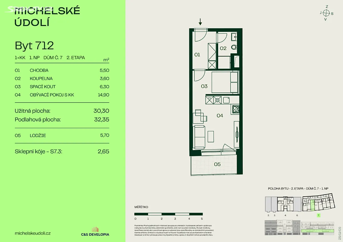 Prodej bytu 1+kk 32 m² – pohled 4