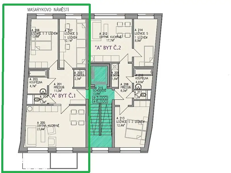 Prodej bytu 3+kk 66 m², Bystřice nad Pernštejnem – náhled fotky 2