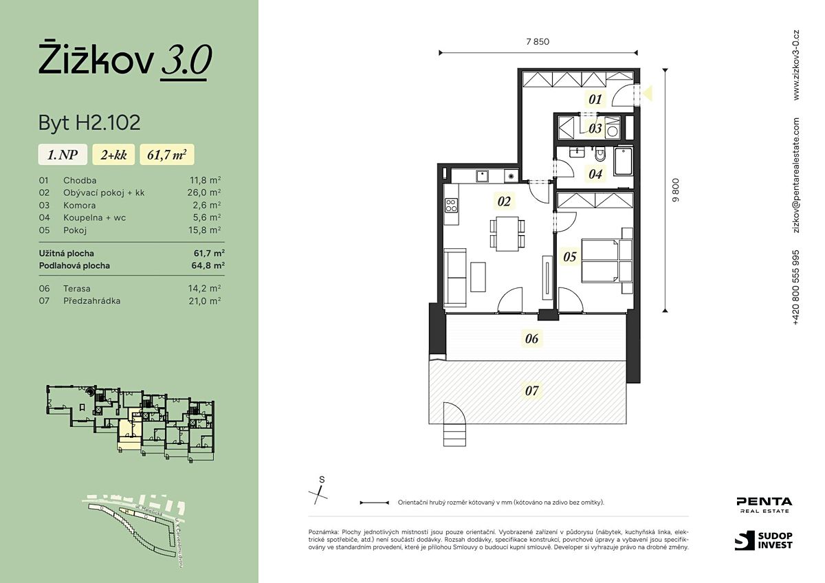Prodej bytu 2+kk 62 m² – fotografie 2