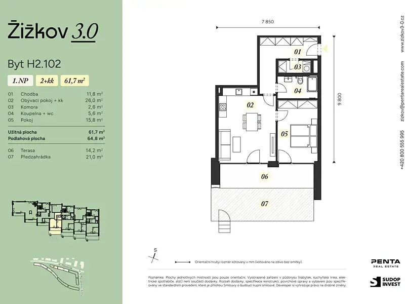 Prodej bytu 2+kk 62 m², Praha – náhled fotky 2