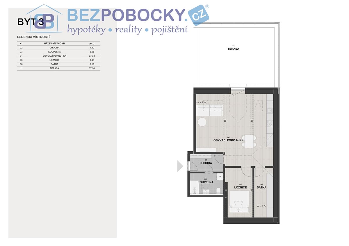 Prodej bytu 3+kk 76 m² – fotografie 4