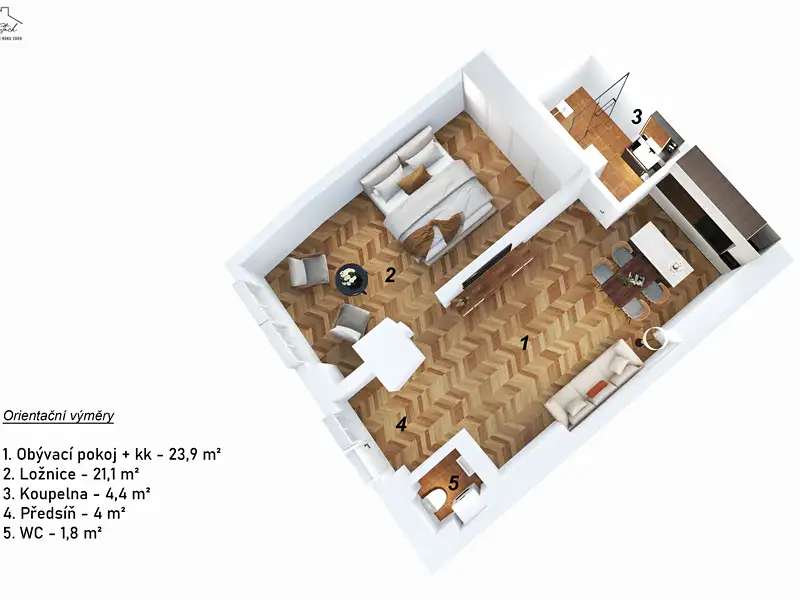 Prodej bytu 2+kk 55 m², Praha – náhled fotky 3