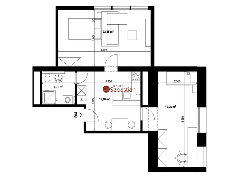 Pronájem bytu 2+1 59 m², Teplice – náhled fotky 3