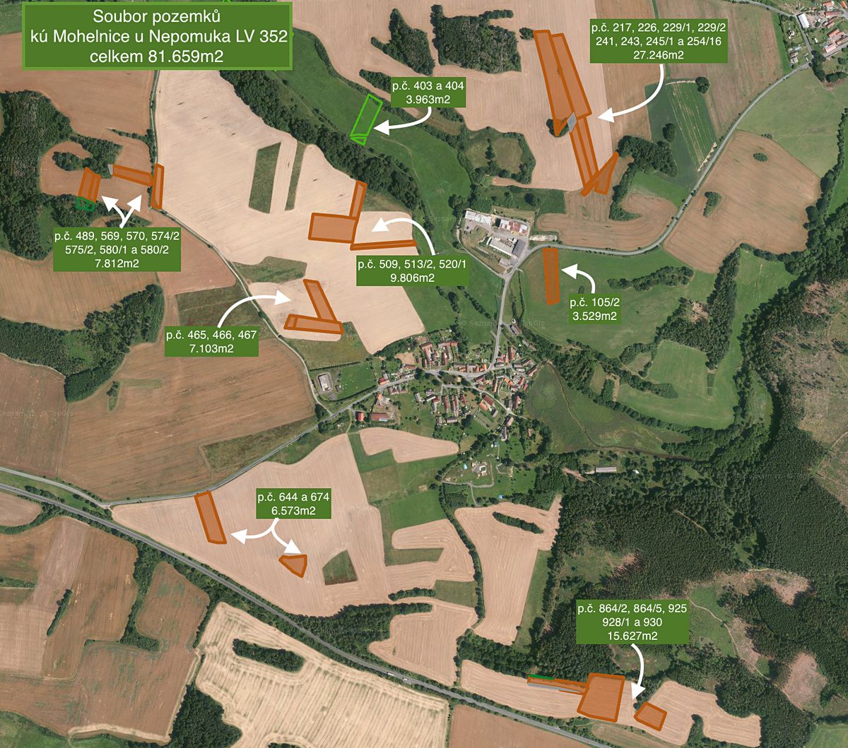 Prodej pole 81659 m²