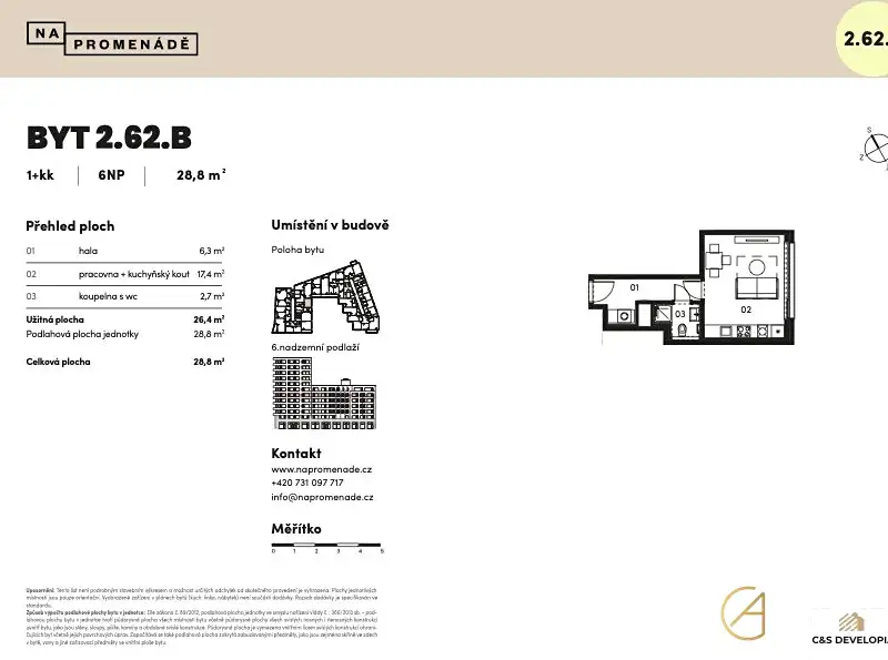 Prodej bytu 1+kk 29 m², Brno – náhled fotky 3