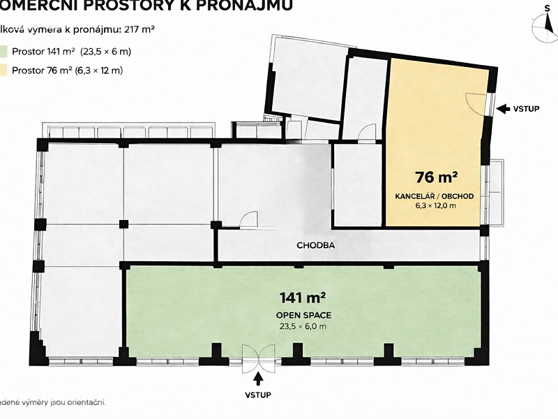 Pronájem obchodního prostoru 141 m² – pohled 2