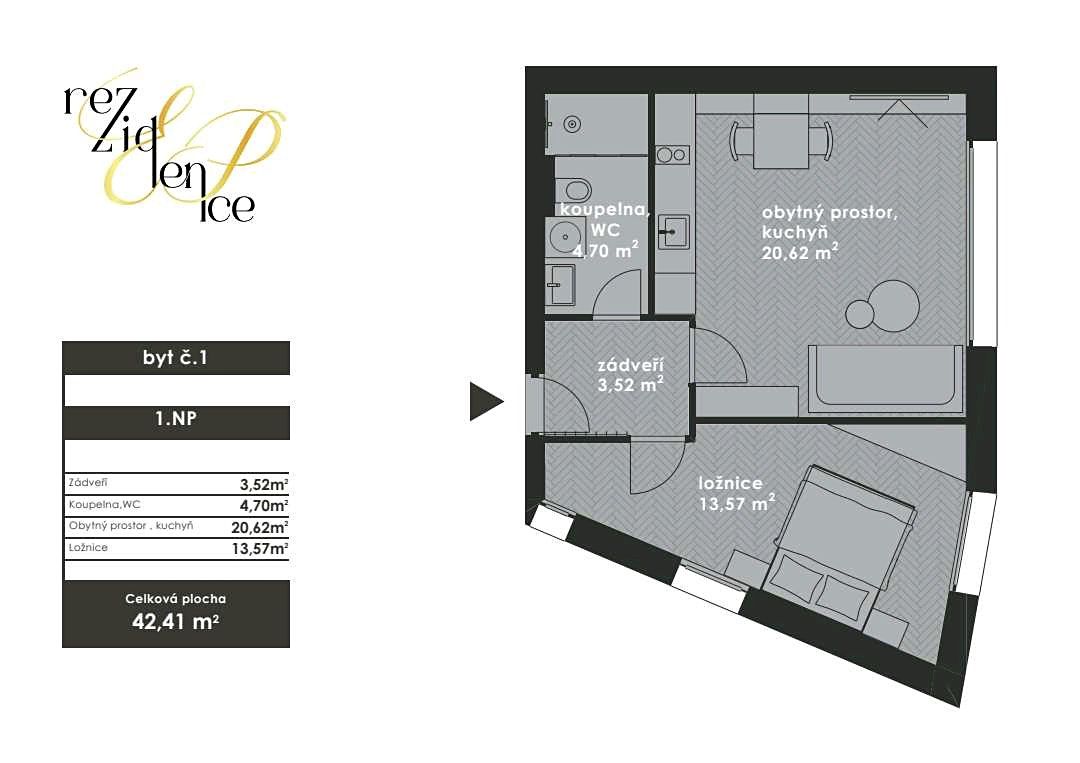 Prodej bytu 2+kk 42 m² – fotografie 2