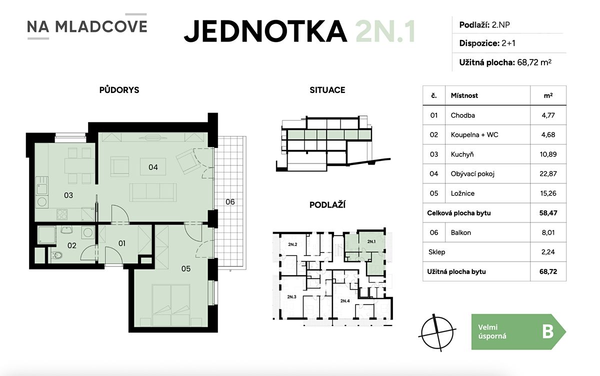 Prodej bytu 2+1 69 m² – fotografie 3